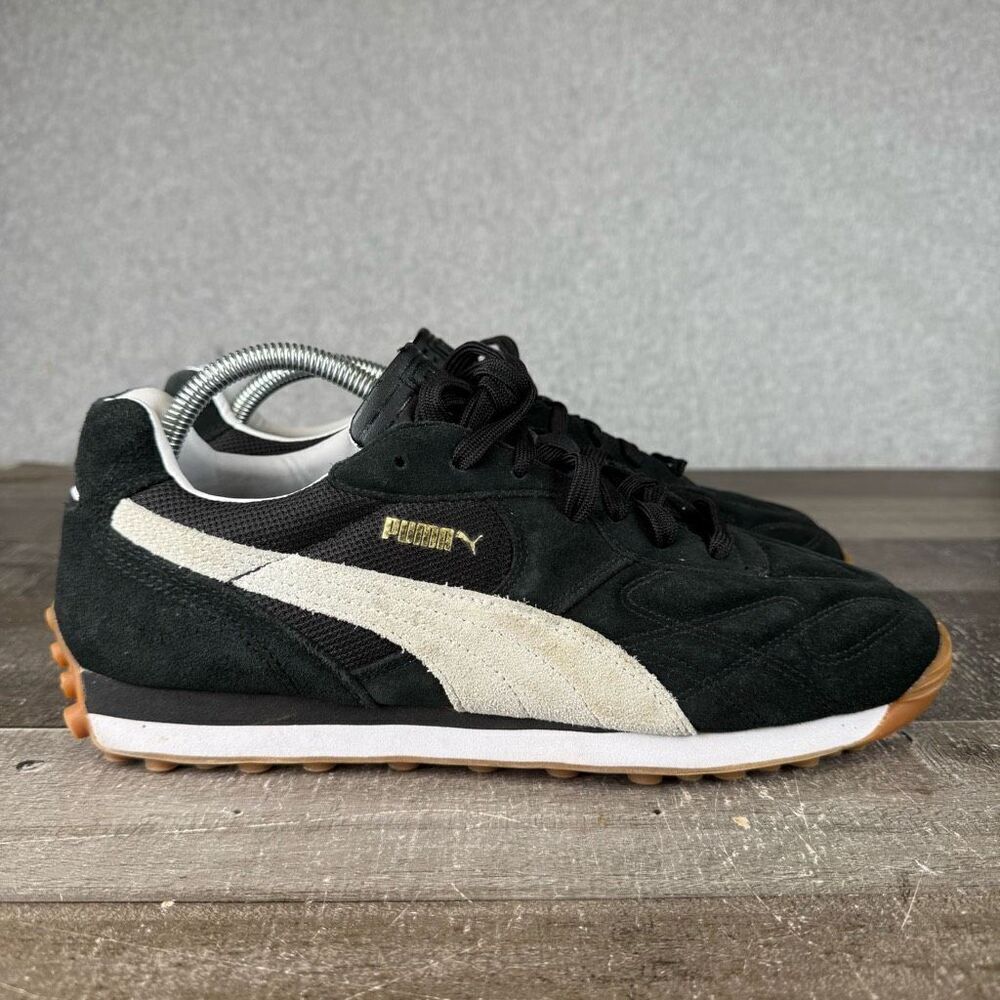 Puma Mens Size 9.5 Avanti Street Snealers Black White Football Inspired Design